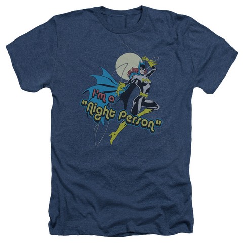 Dc-Night Person - Adult Heather Tee - Navy- Extra Large