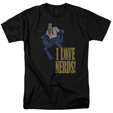 Dc-I Love Nerds - Short Sleeve Adult 18-1 Tee - Black- Medium