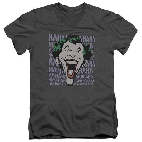 Dc-Dastardly Merriment - Short Sleeve Adult 30-1 V-Neck Tee - Charcoal- Large