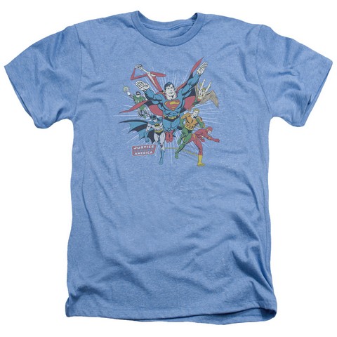 Dc-Lead The Charge - Adult Heather Tee - Light Blue- 2X