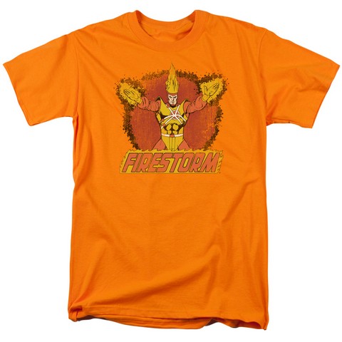 Dc-Ring Of Firestorm - Short Sleeve Adult 18-1 Tee - Orange- Medium