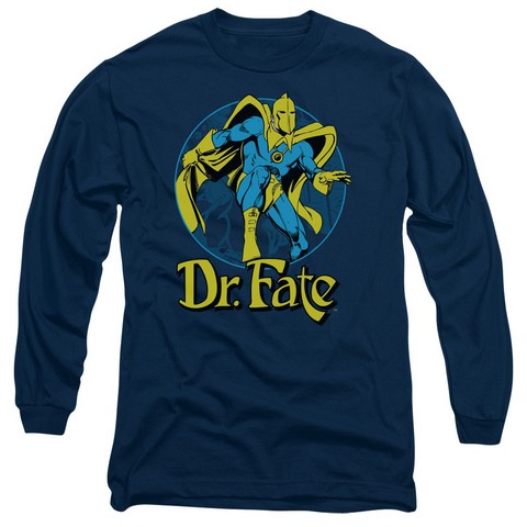 Dc-Dr Fate Ankh - Long Sleeve Adult 18-1 Tee - Navy- Extra Large