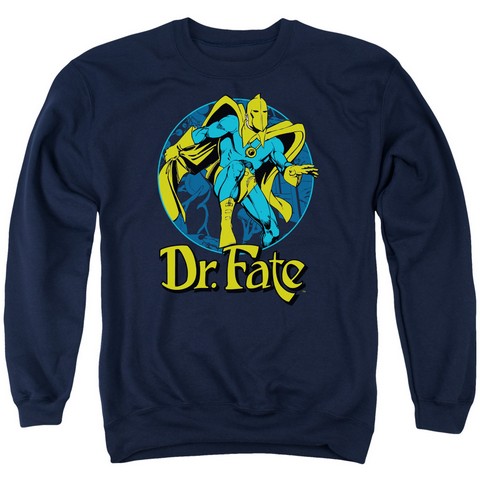 Dc-Dr Fate Ankh - Adult Crew Neck Sweatshirt - Navy- Large