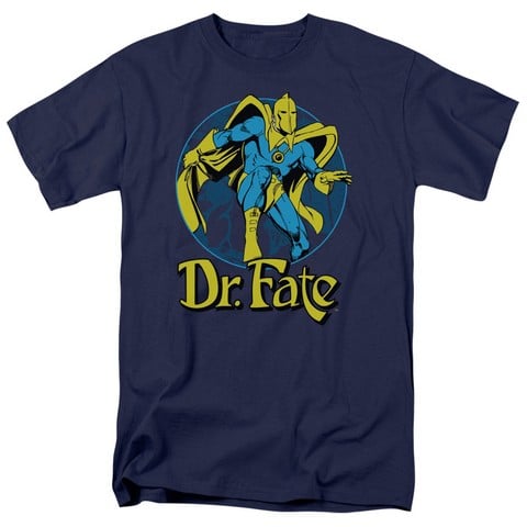 Dc-Dr Fate Ankh - Short Sleeve Adult 18-1 Tee - Navy- Medium
