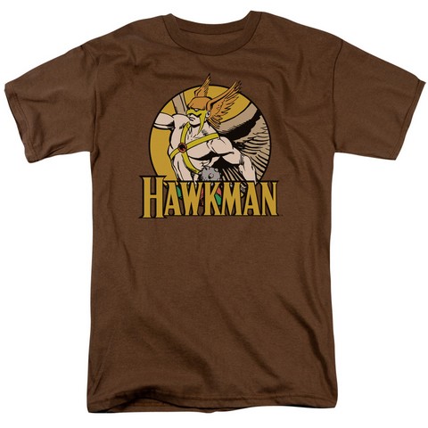 Dc-Hawkman - Short Sleeve Adult 18-1 Tee - Coffee- Small