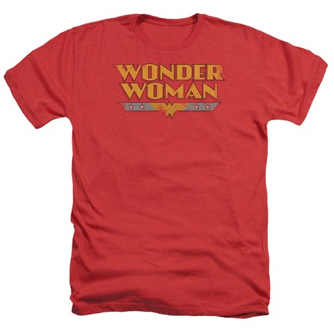 Dc-Wonder Woman Logo - Adult Heather Tee - Red- Medium