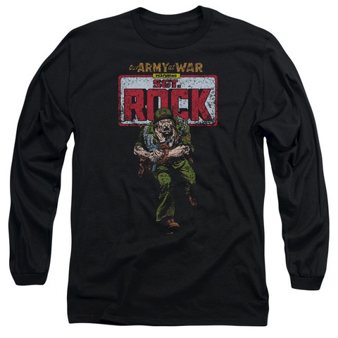 Dc-Sgt Rock - Long Sleeve Adult 18-1 Tee - Black- Small
