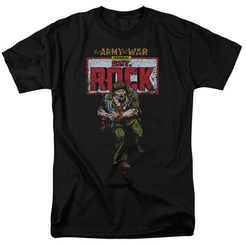 Dc-Sgt Rock - Short Sleeve Adult 18-1 Tee - Black- Medium