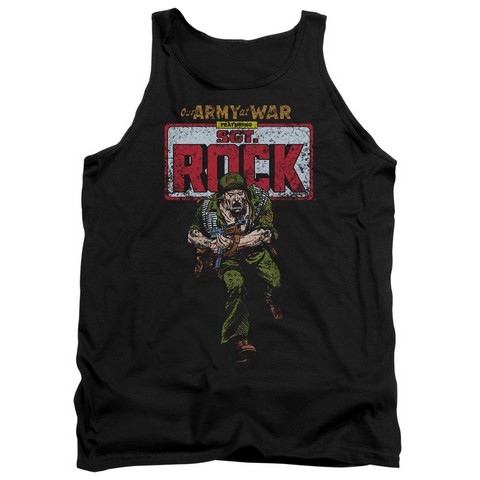 Dc-Sgt Rock - Adult Tank Top - Black- Small