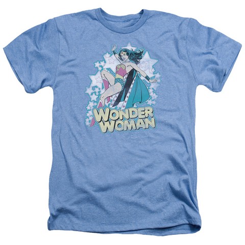 Dc-I Am Wonder Woman - Adult Heather Tee - Light Blue- Medium