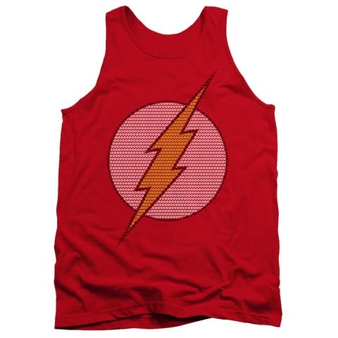 Dc-Flash Little Logos - Adult Tank Top - Red- Medium