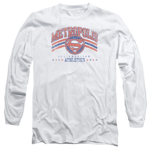 Dc-Metropolis Athletics - Long Sleeve Adult 18-1 Tee - White & Small