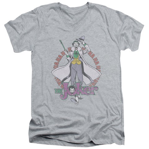 Dc-Maniacal Short Sleeve Adult 30-1 V-Neck Tee - Heather & Small
