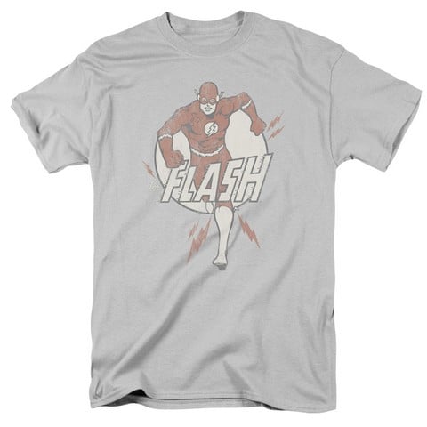 Dc-Lightning Fast - Short Sleeve Adult 18-1 Tee - Silver- Medium