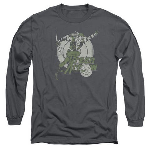 Dc-Right On Target - Long Sleeve Adult 18-1 Tee - Charcoal- Medium