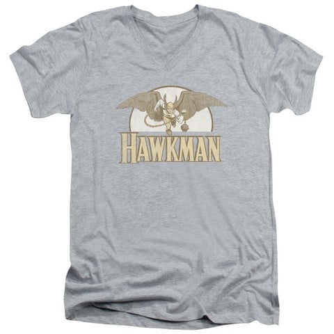 Dc-Fly By - Short Sleeve Adult 30-1 V-Neck Tee - Heather & Medium