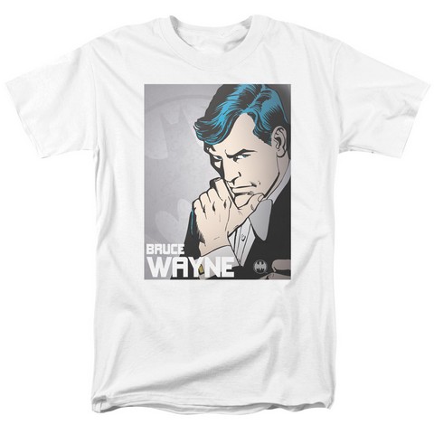 DcBruce Wayne  Short Sleeve Adult 181 Tee  White  5X