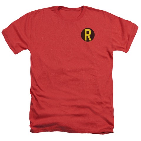Dc-Robin Logo - Adult Heather Tee - Red- Extra Large