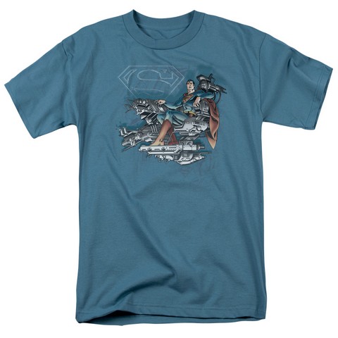 Dc-Super Mind - Short Sleeve Adult 18-1 Tee - Slate- Medium