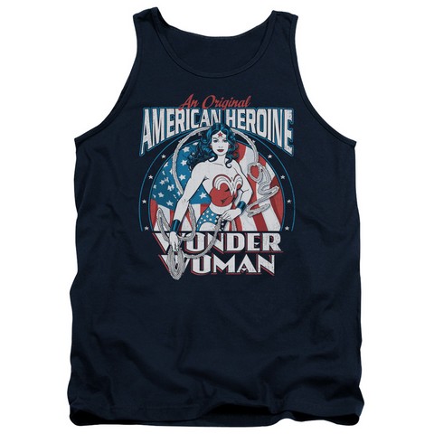 Dc-American Heroine - Adult Tank Top - Navy- Medium