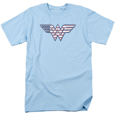 Dc-Red-White & Blue - Short Sleeve Adult 18-1 Tee - Light Blue- Medium