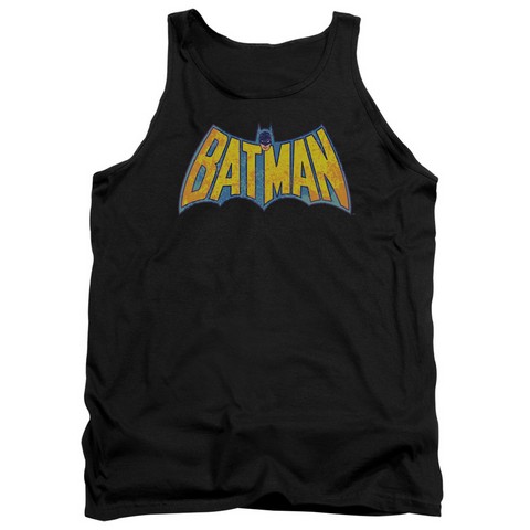 Dco-Batman Neon Distress Logo - Adult Tank Top - Black- Medium
