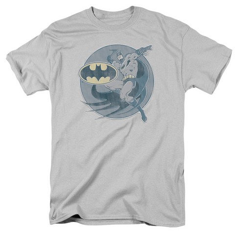 Dco-Retro Batman Iron On - Silver- Small