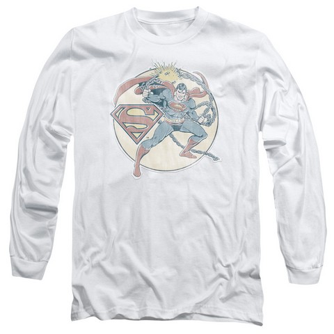 Dco-Retro Superman Iron On - White- Large