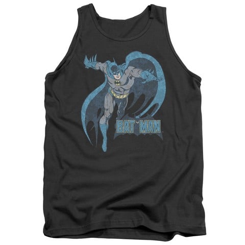 Dco-Desaturated Batman - Adult Tank Top - Charcoal- Medium