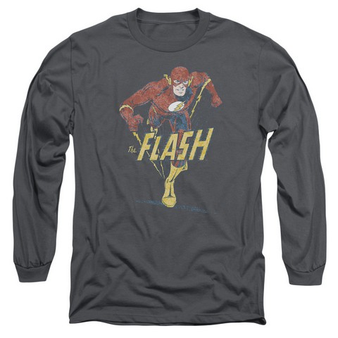 Dco-Desaturated Flash - Long Sleeve Adult 18-1 Tee - Charcoal- Medium