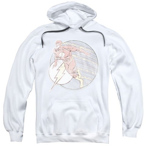 Dco-Retro Flash Iron On - Adult Pull-Over Hoodie - White- 2X