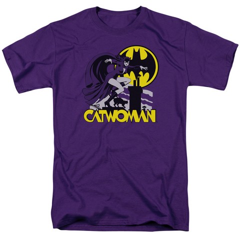 Dco-Rooftop Cat - Short Sleeve Adult 18-1 Tee - Purple- 2X