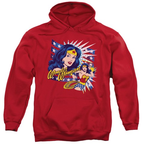 Dco-Pop Art Wonder - Adult Pull-Over Hoodie - Red- Medium