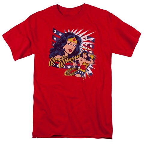 Dco-Pop Art Wonder - Short Sleeve Adult 18-1 Tee - Red- Medium