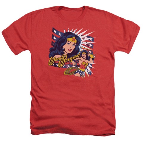 Dco-Pop Art Wonder - Adult Heather Tee - Red- Medium
