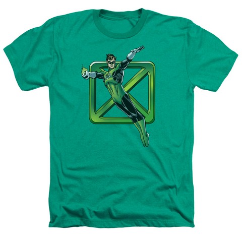 Dco-Green Cross - Adult Heather Tee - Kelly Green- Medium