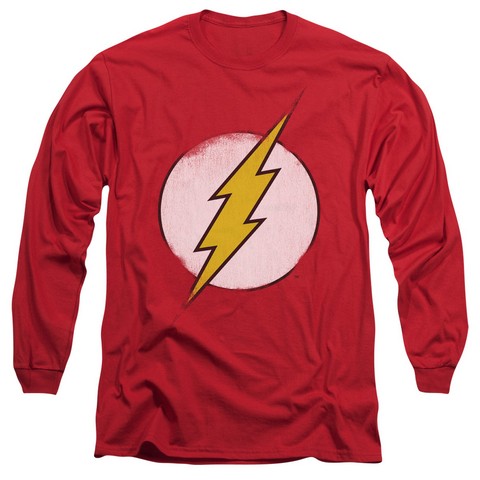 Dco-Rough Flash Logo - Long Sleeve Adult 18-1 Tee - Red- Medium
