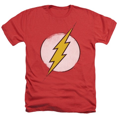 Dco-Rough Flash Logo - Adult Heather Tee - Red- Extra Large