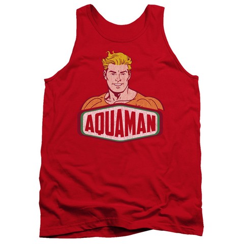 Dco-Aquaman Sign - Adult Tank Top - Red- Extra Large