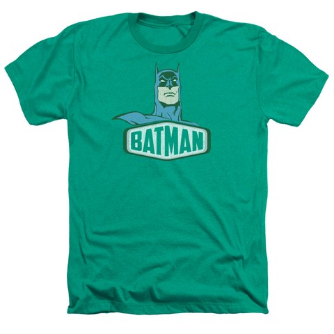Dco-Batman Sign - Adult Heather Tee - Kelly Green- Medium