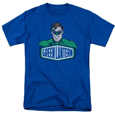 Dco-Green Lantern Sign - Short Sleeve Adult 18-1 Tee - Royal- Medium