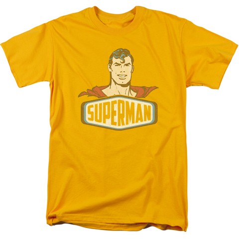 Dco-Superman Sign - Short Sleeve Adult 18-1 Tee - Gold- Medium