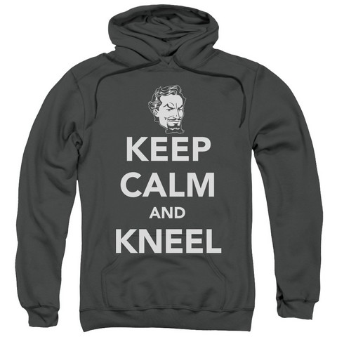 Dc-Keep Calm And Kneel - Adult Pull-Over Hoodie - Charcoal- Small