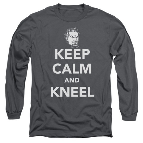 DC-Keep Calm And Kneel - Long Sleeve Adult 18-1 Tee - Charcoal- 2X
