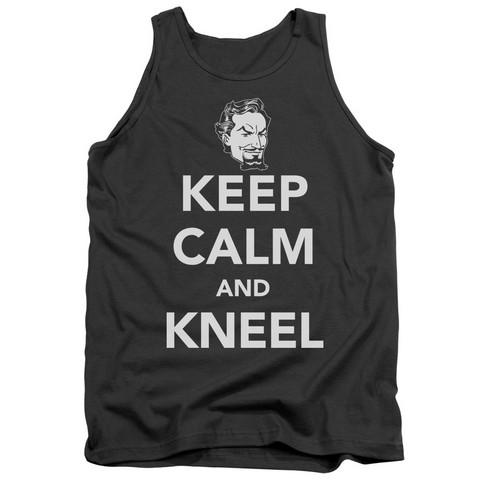 DC-Keep Calm And Kneel - Adult Tank Top - Charcoal- Small