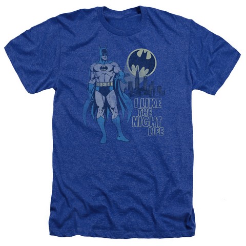 Dc-Night Life - Adult Heather Tee - Royal- 2X