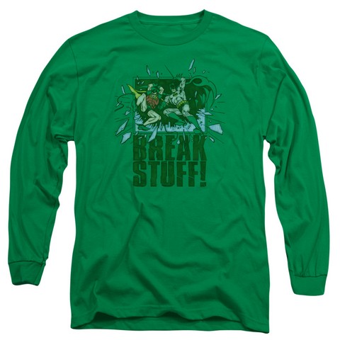 Dc-Break Stuff - Long Sleeve Adult 18-1 Tee - Kelly Green- Medium