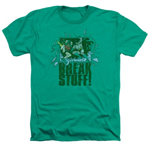 Dc-Break Stuff - Adult Heather Tee - Kelly Green- Small