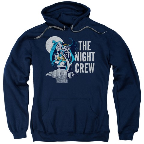 Dc-Night Crew - Adult Pull-Over Hoodie - Navy- 2X