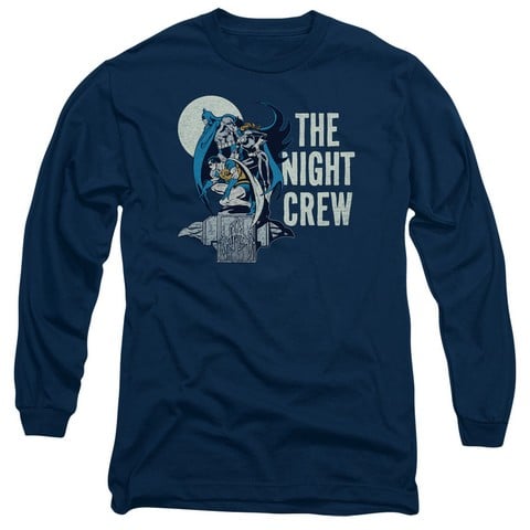 Dc-Night Crew - Long Sleeve Adult 18-1 Tee - Navy- Large